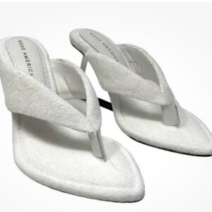 Good American Sandals Women’s White Size US 9 Cinder-f*cking-rella Wedge New